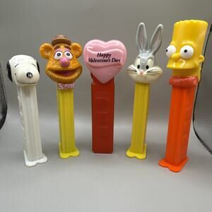 Pez Dispenser Lot 5 Bugs Bunny Snoopy Fozzy Bear Heart Bart Simpson 4.966.305